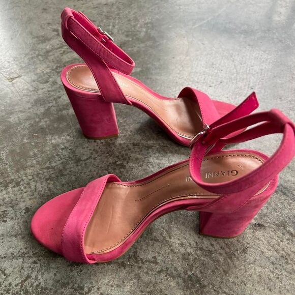 Gianni Bini Women's Pink Block Heels Size 7.5 - Picture 7 of 8